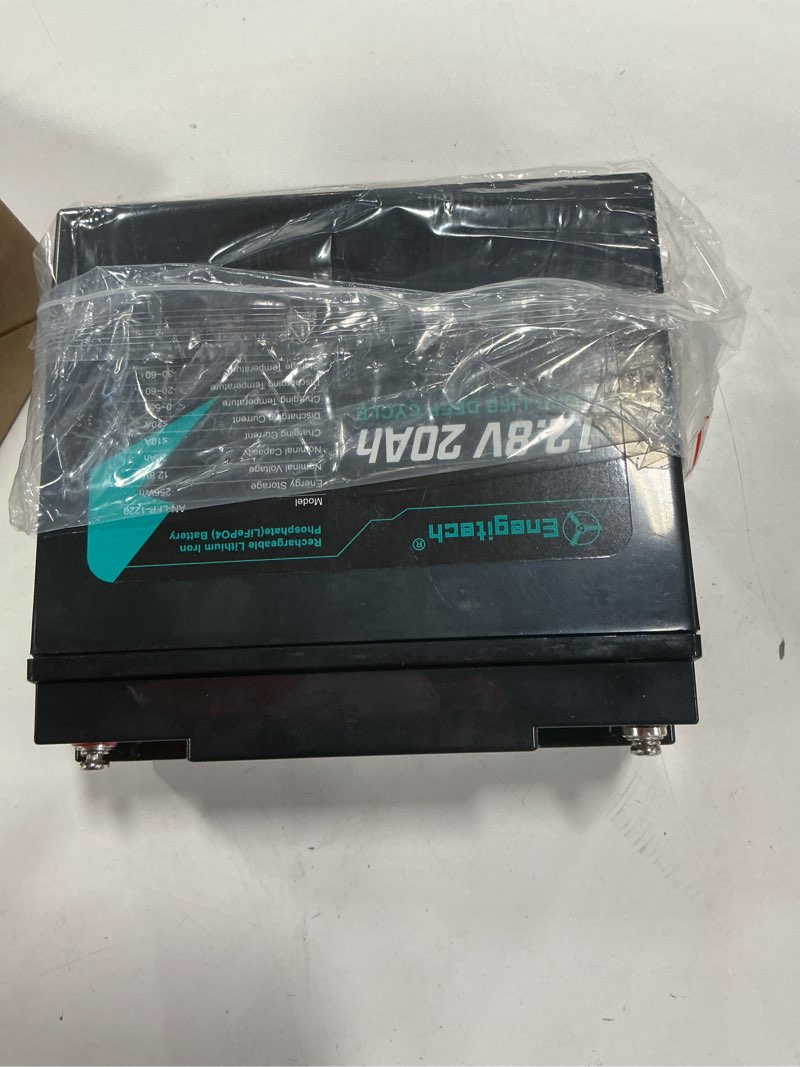Condition photo showing Good Condition for 12V 20Ah LiFePO4 Lithium Battery, 2000+ Deep Cycles Rechargeable Battery, Perfect for Solar Power, Outdoor camping, Fish Finders, Lighting, Ham Radio, Small UPS and More, Built-in 20A BMS
