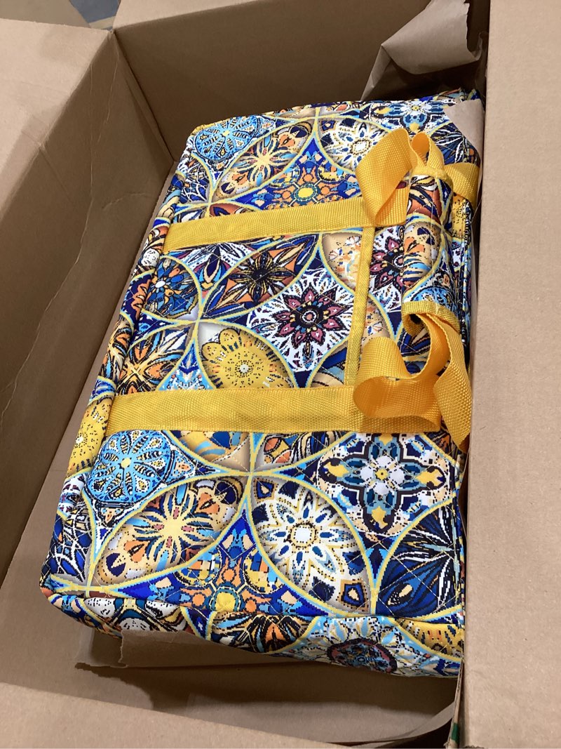 Condition photo showing As Is for American Mahjong Tile Set with Yellow Printed Carrying Bag, 166 Blue Tiles, 4 All-in-One Color Racks/Pushers, Mah Jongg Sets, Mahjong Game Set for Travel, Christmas, Birthday Gifts Yellow?blue Tiles?