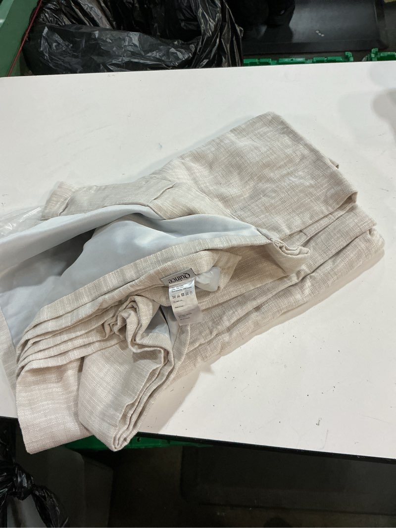 Condition photo showing Good Condition for quince european linen room darkening curtain - single panel 1 panel 48x98 flax 