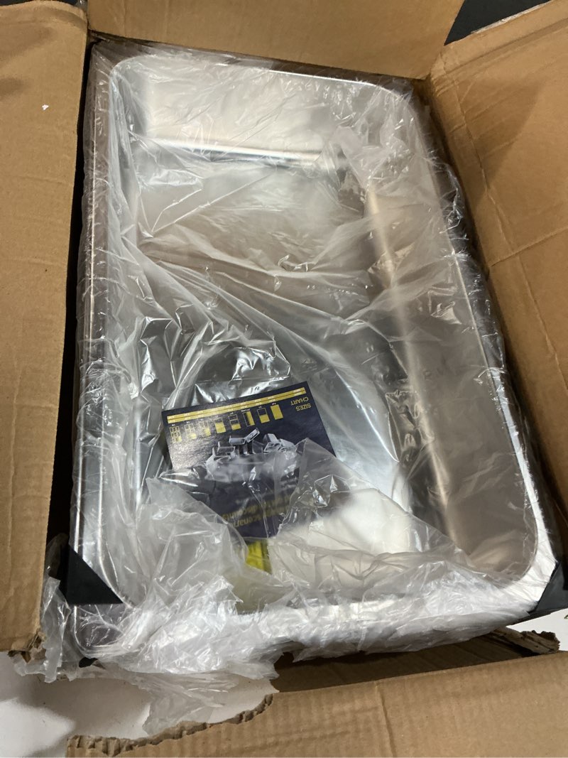Condition photo showing Good Condition for wantjoin steam table hotel pans 1/1 full size 4 inch deep 6 pack, stainless steel metal tray sets food storage container for restaurant chafing dishes commercial buffet catering supplies 4" deep 1/1 size thickened