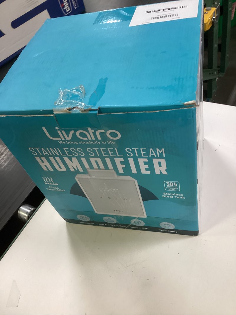Condition photo showing New/Like New for stainless steel humidifier, 3l warm mist humidifier, easy clean with warm steam humidifier, healthy air mist humidifiers for bedroom living room, with sleep mode and auto-off setting 3lwhite