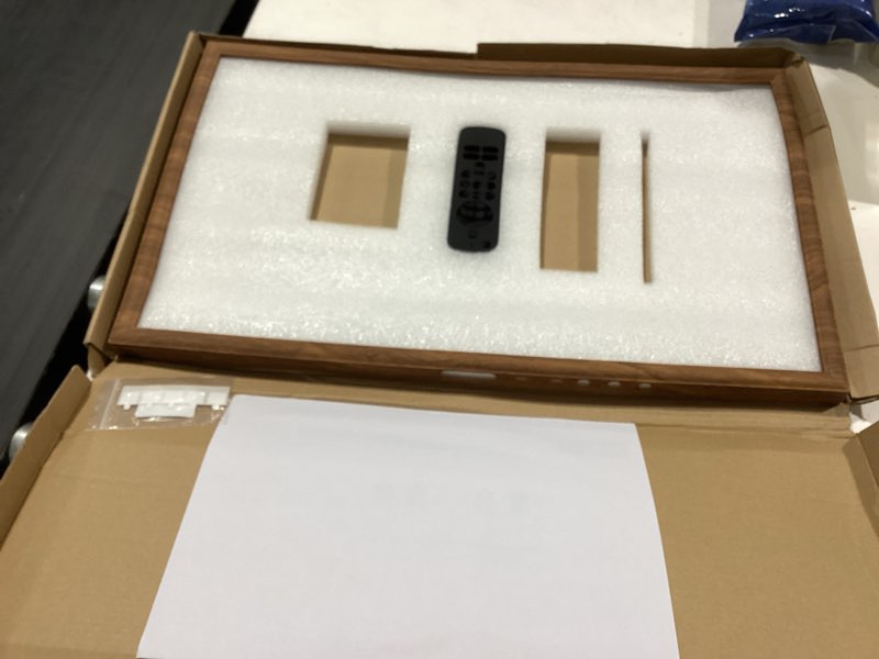 Condition photo showing Good Condition for wooden grain decorative frame for echo show 21 (light wooden grain)