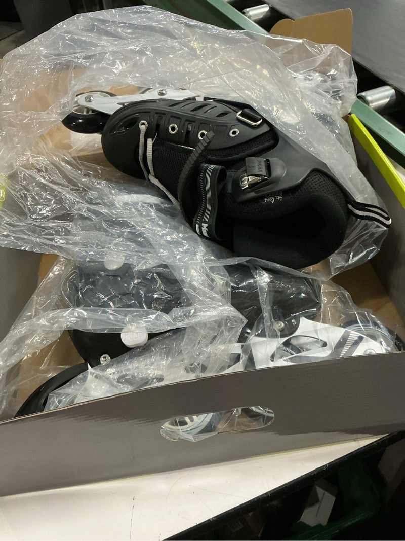 Condition photo showing New/Like New for mammygol adults adjustable inline skates, safe and durable roller skates with giant wheels, high performance professional skates for men women youth black x-large - adult (6-8 men/7-9 women)