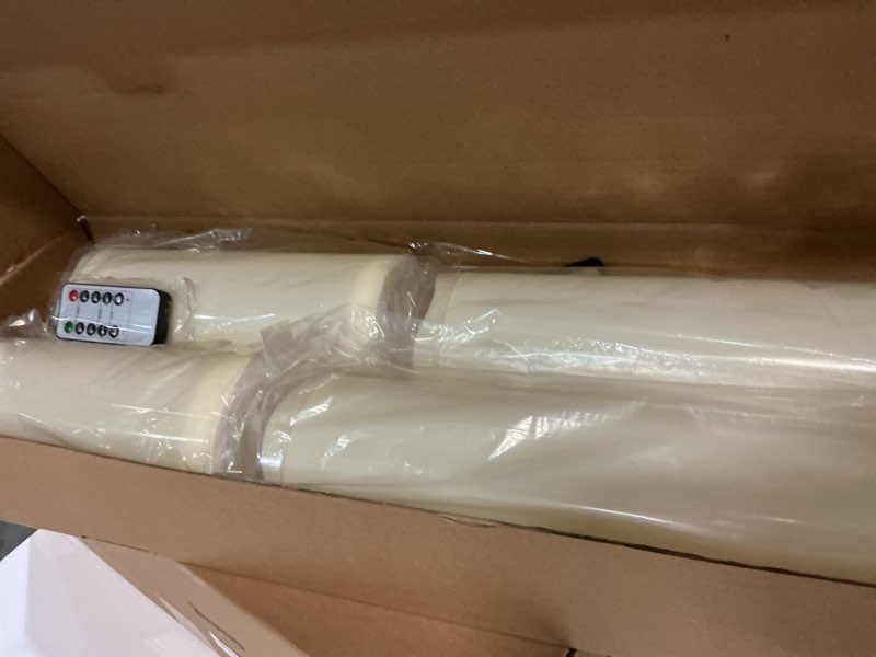 Condition photo showing New/Like New for 8" 10" 12" 14" x 4" Large Waterproof Outdoor Flameless Candles, 4 Pcs LED Pillar Candles with Remote and Timers Battery Operated Jumbo Flickering for Home Patio Porch Church Indoor Lanterns Ivory White 8" 10" 12" 14" X 4" Classic