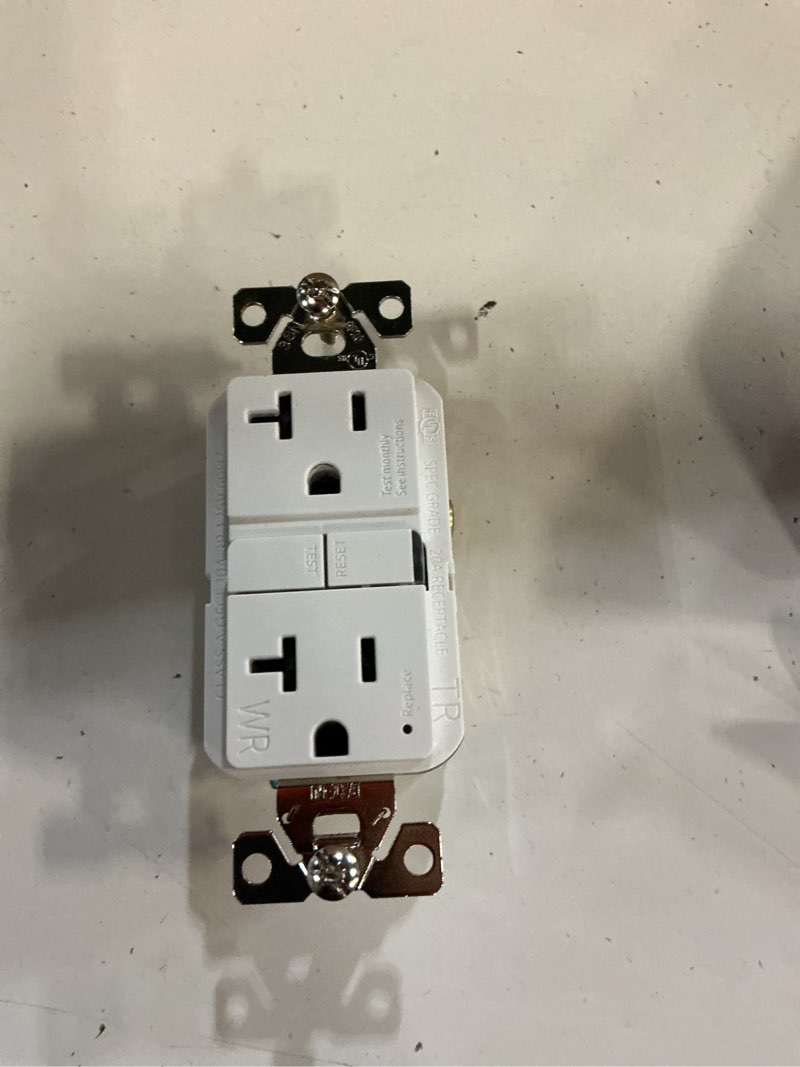 Condition photo showing New/Like New for eaton 20-amp 125-volt tamper resistant weather resistant gfci residential decorator outlet, white