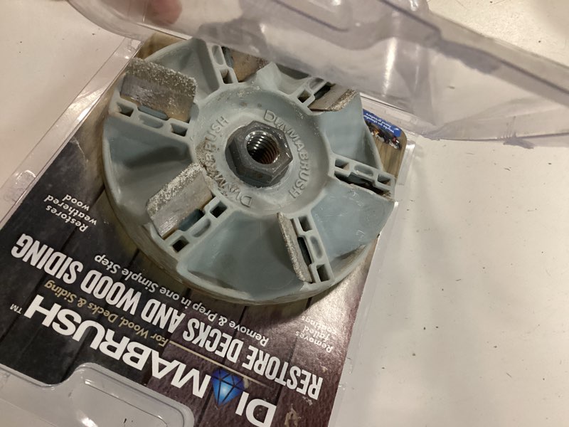Condition photo showing As Is for diamabrush diamond grit 4-1/2-in grinding/sharpening wheel accessory