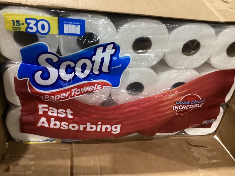 Scott Paper Towels, Choose-A-Sheet, 30 Double Rolls = 60 Regular Rolls (108 Sheets Per Roll)