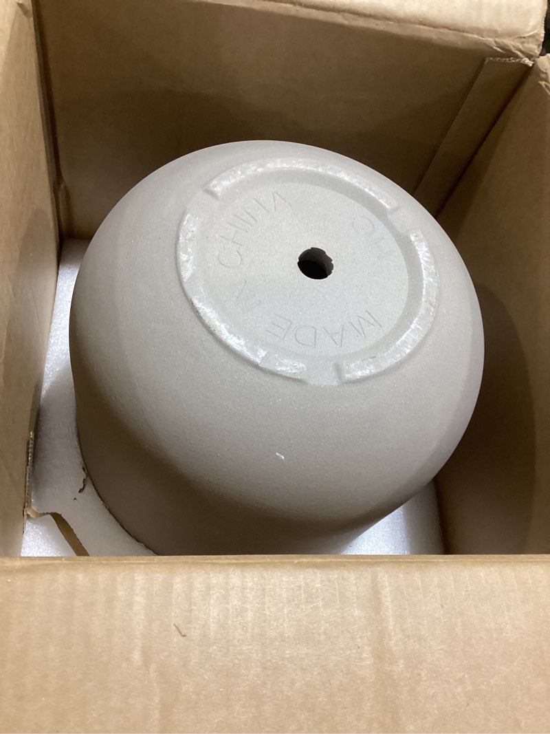Condition photo showing Good Condition for LE TAUCI 12 Inch Pots for Plants, Ceramic Large Planters for Indoor Plants, Indoor Plant Pots for Home Garden Patio Office, Planter Pots with Drainage Hole and Rubber Plug, Neutral Gray Neutral Gray 12 Inch
