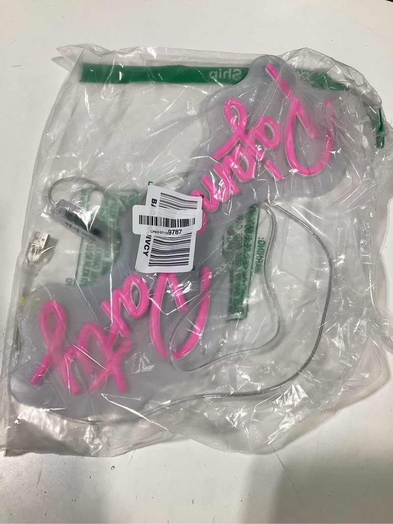 Condition photo showing Good Condition for pajama party neon sign, party neon sign, pajama party banner, pre-strung girls night decorations, slumber party decorations for girls,