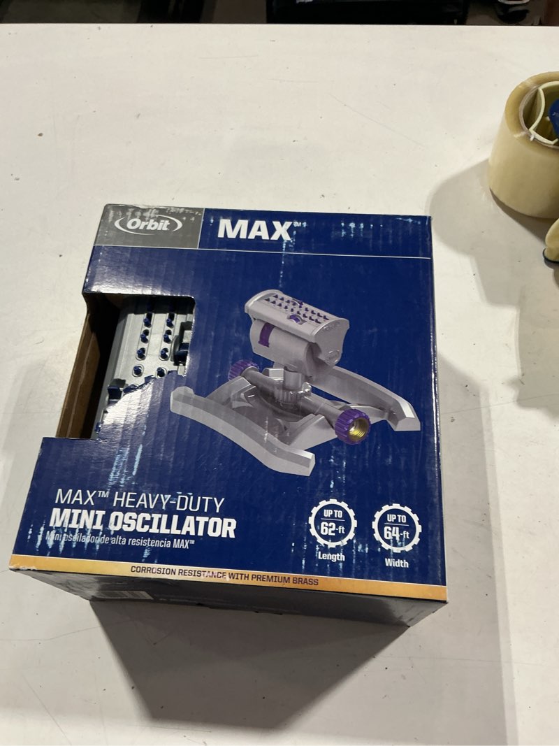 Condition photo showing Good Condition for orbit max 3900-sq ft oscillating sled lawn sprinkler