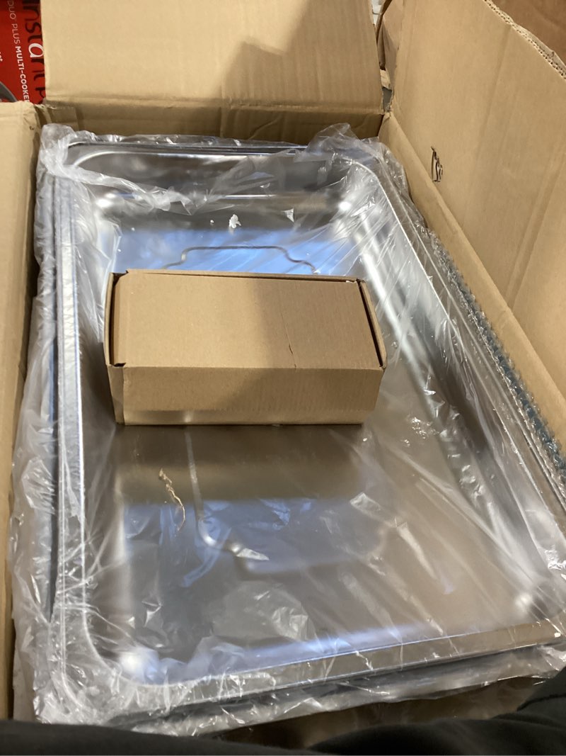 Condition photo showing Good Condition for 4 pack 8qt stainless steel chafing dishes for buffet, foldable frame food warmers with full size pan ideal for catering, weddings, christmas parties, event serving supplies