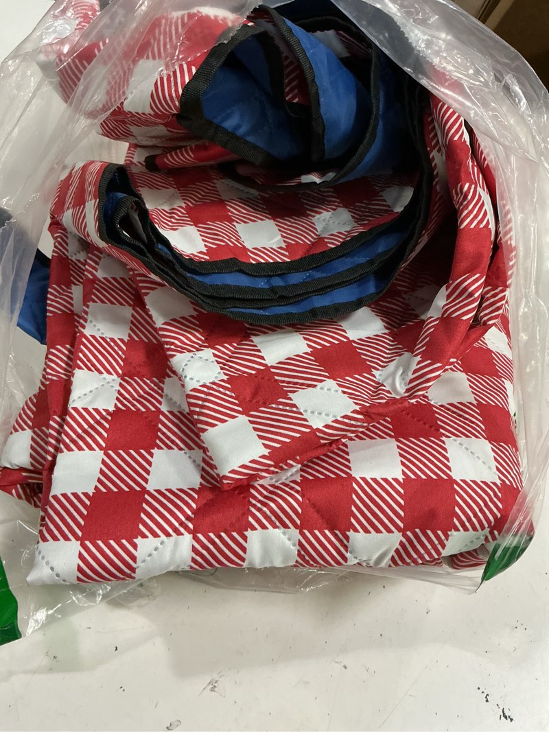 Condition photo showing Good Condition for zaze picnic blanket extra large waterproof, 80''x80''checkered picnic blankets beach, outdoor, camping on grass accessories couple ideas wedding registry gifts (red and white)
