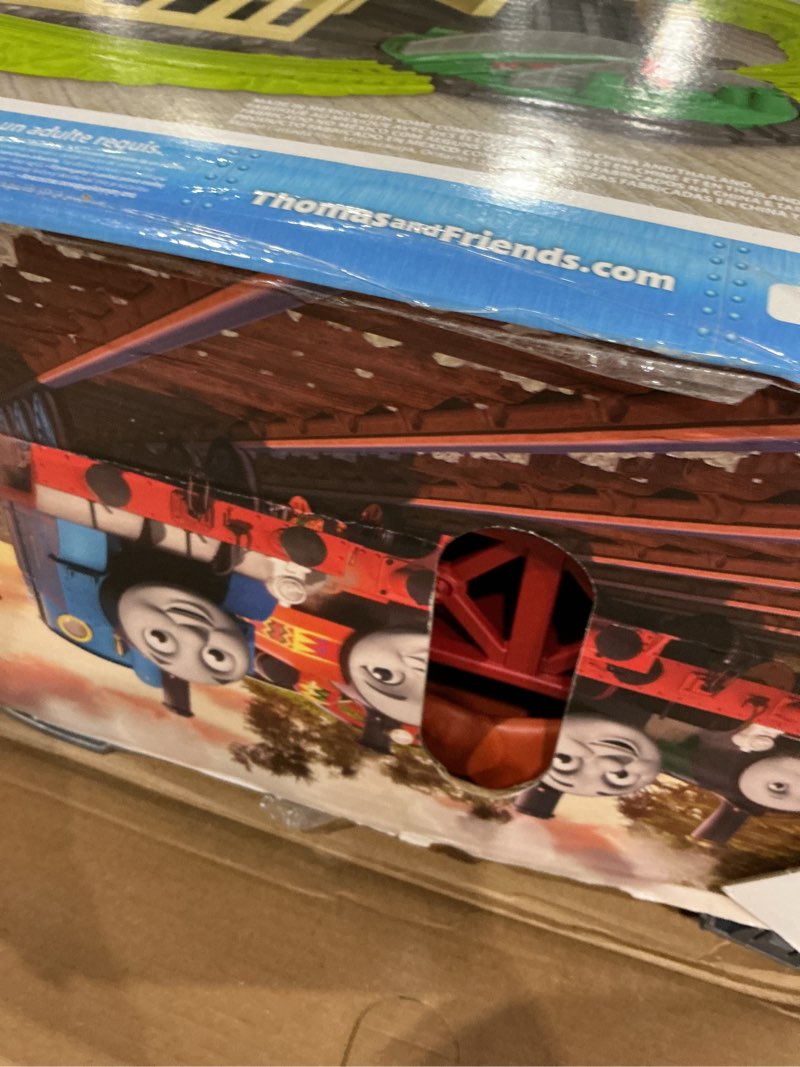 Condition photo showing As Is for thomas & friends trains & cranes super tower, motorized train and track set for preschool kids ages 3 years and up (amazon exclusive) action station
