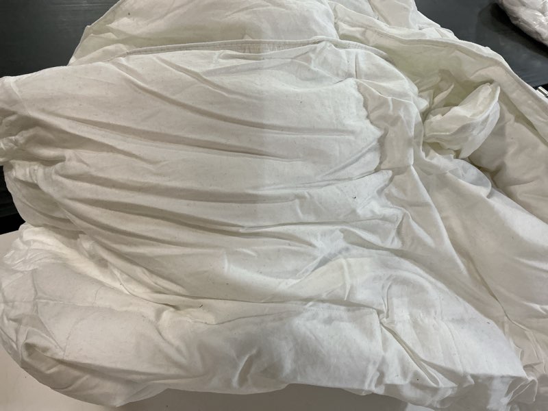 Condition photo showing As Is for lightweight premium down alternative duvet insert, king/cal king, white
