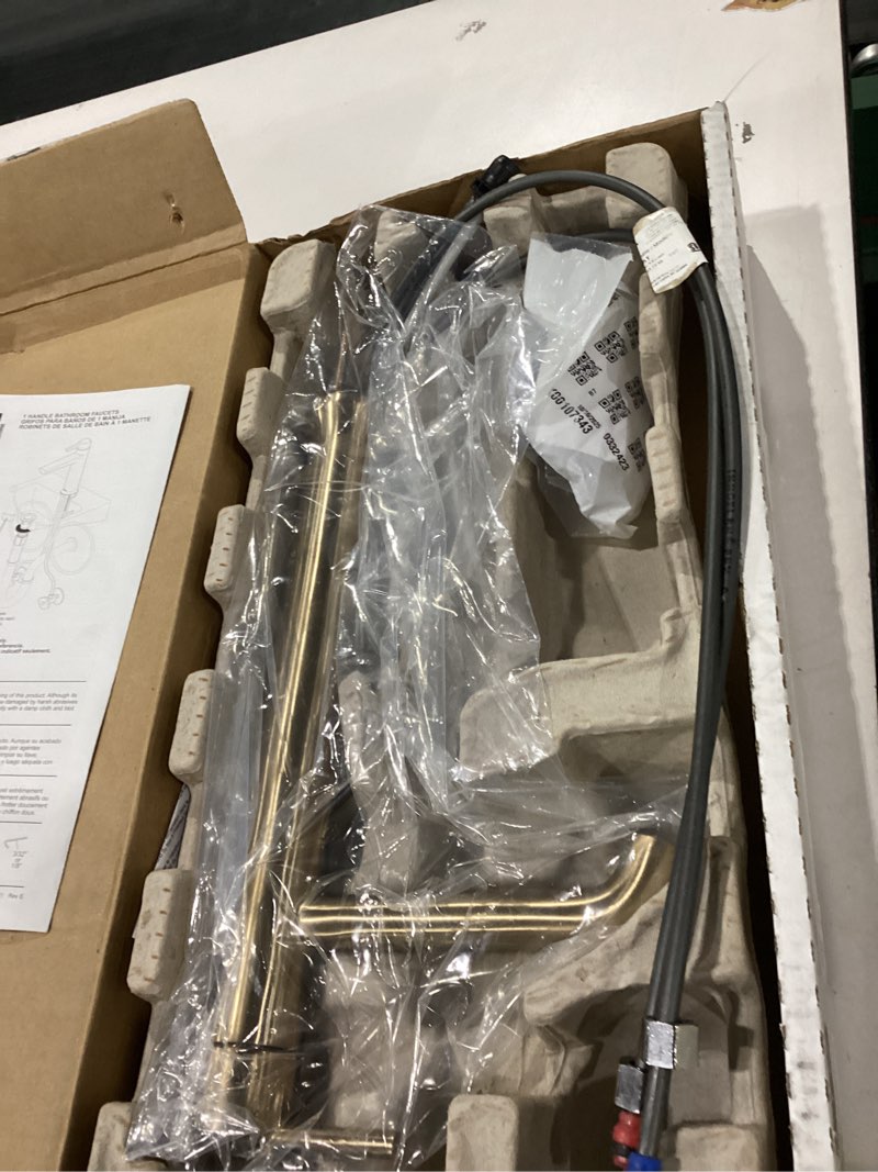 Condition photo showing As Is for Delta Trinsic Vessel Sink Brushed Gold Bathroom Faucet 1 Hole, Single Hole Bathroom Sink Faucet for Vanity, Champagne Bronze 759-CZ-DST