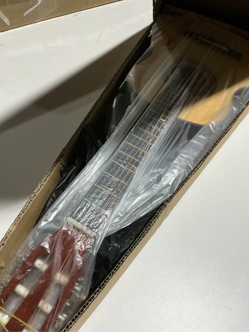 Condition photo showing Good Condition for Pyle Beginner Acoustic Guitar Kit, 1/4 Junior Size All Wood Build Nylon Stringed Instrument with Capo, Strap, Extra String Set, Gig Bag, Guitars for Beginners Adults Youth, 30" Natural Gloss Natural Gloss 30" Right Handed