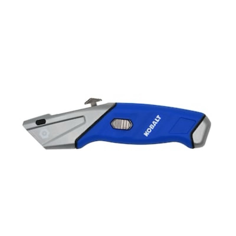 kobalt blue auto loading 3/4-in 5 -blade retractable utility knife with on tool blade