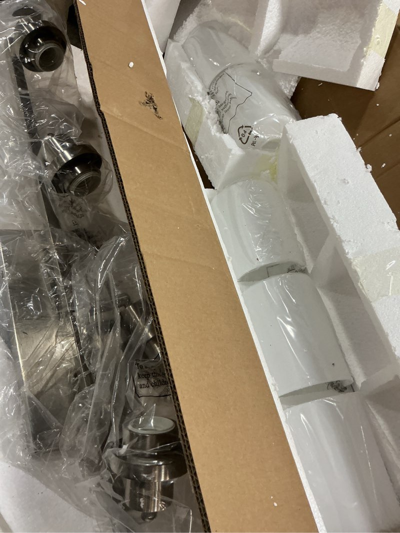 Condition photo showing Good Condition for todoluz 5-lights complete track lighting kits in brushed nickel, modern spotlight ceiling lighting with opal white glass, e26 bulb base brushed nickel 5-lights