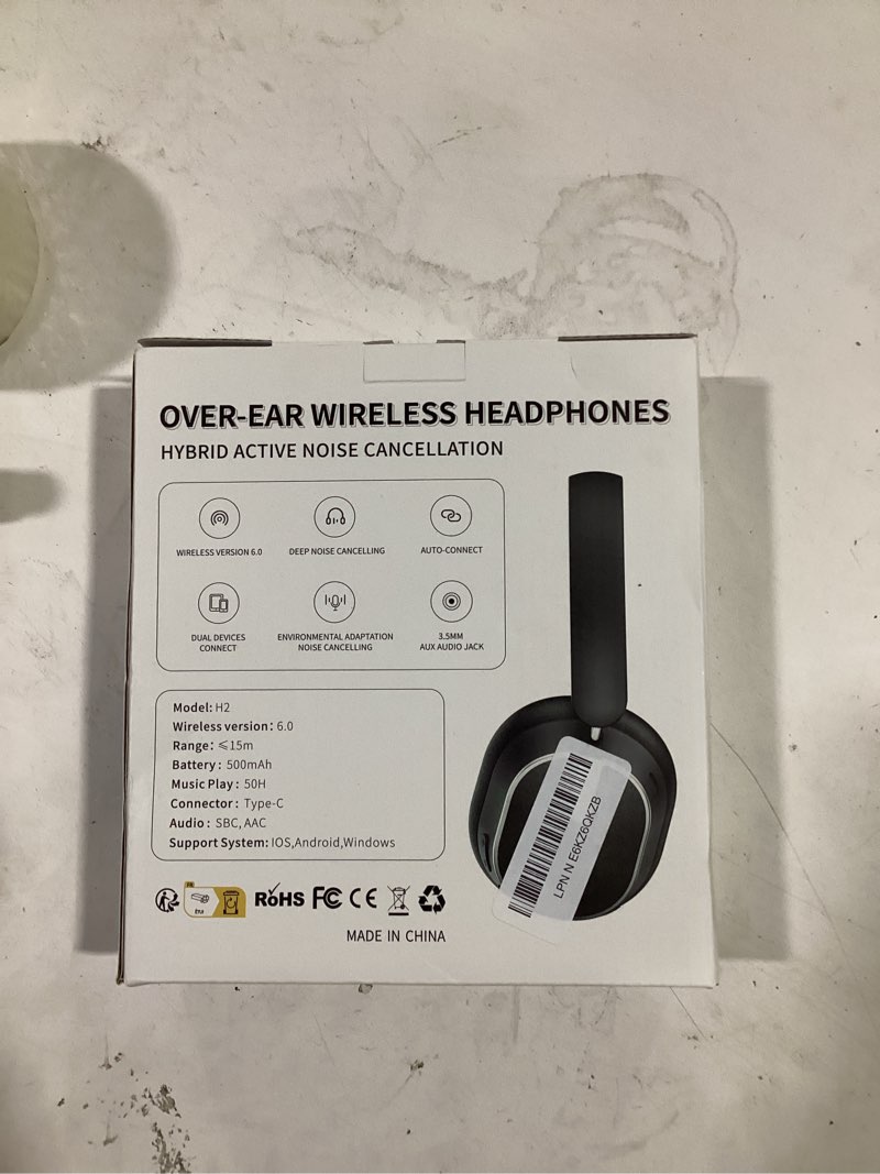Condition photo showing Good Condition for hybrid active noise cancelling bluetooth headphones, over ear wireless headphones with 120h playtime, hi-res audio, deep bass, memory foam ear cups for home office travel black