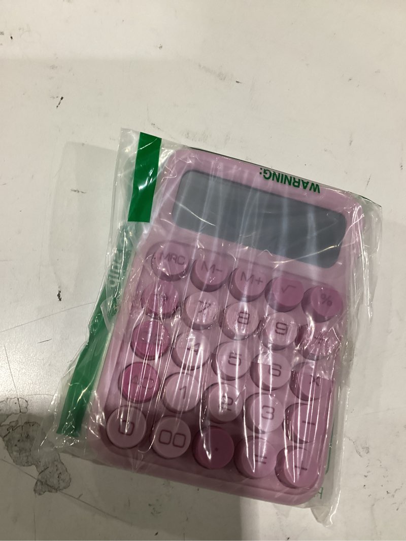 Condition photo showing Good Condition for mr. pen- mechanical switch calculator, 12 digit large lcd display, pink with big buttons, mechanical switch calculator for home, school, office