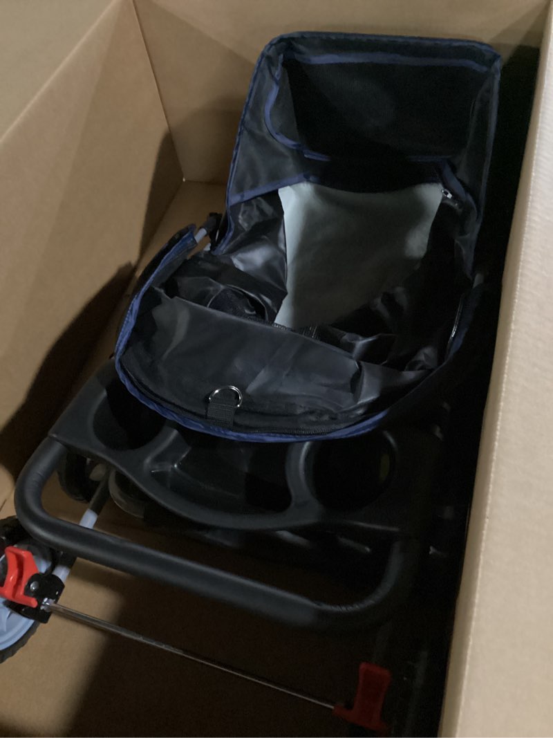 Condition photo showing Good Condition for dumos 4 wheels pet stroller for small dogs and cats – foldable dog stroller with mesh windows, storage basket & cup holder, lightweight & durable pet carrier for travel, outdoor use – black