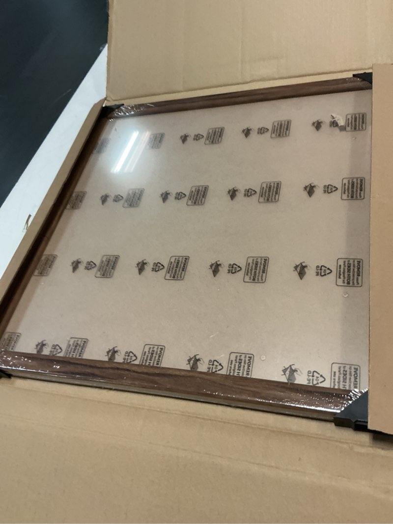 Condition photo showing Good Condition for rustic walnut 15x15 frame - single frame, 15 x 15 poster frame for artwork, puzzles, photos and movie posters picture frames 15" x 15"