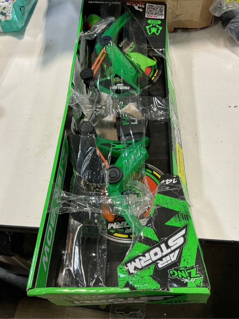 Condition photo showing As Is for zing air storm z-tek bow - green: high-powered outdoor archery set for action-packed fun and precision shooting  green