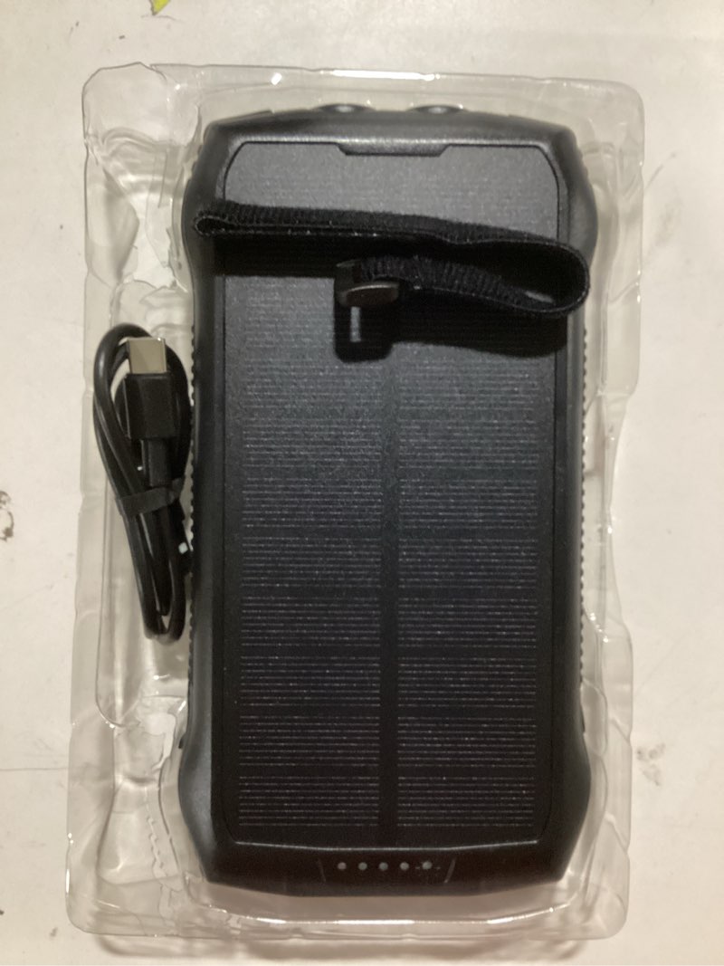 Condition photo showing Good Condition for Solar Charger Power Bank, 40000mAh Wireless Portable Charger QC3.0 PD 20W Fast Charging with USB-C in/Output, External Battery Pack with Dual Flashlights Hiking Camping Essential Black