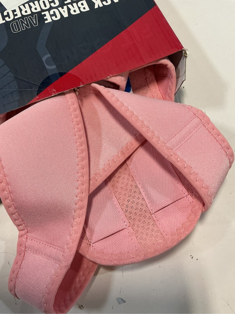 Condition photo showing Good Condition for Fit Geno Back Brace and Adjustable Posture Corrector And Trainer for Women and Men, Back Straightener, Scoliosis and Hunchback Correction, Back Pain, Spine Support, Pink, Small (Waist 25-33 Inch) Pink Small