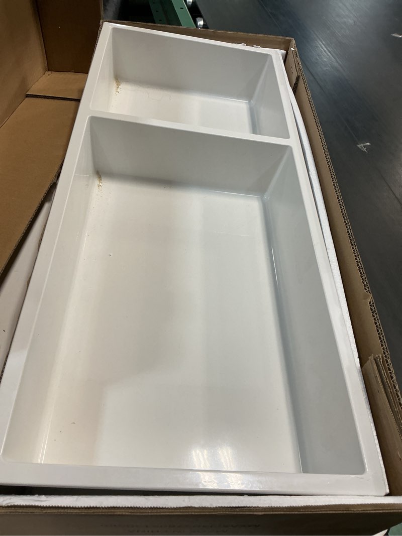 Condition photo showing Good Condition for shower niche no tile needed, 12.2"x28.7"x3.8", vertical double recessed wall niche, bathroom wall niche inserts, smc shower shelf (white)