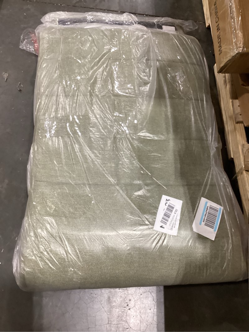 Condition photo showing New/Like New for upholstered king headboard - easy assemble channel stitched headboard king size bed - wall mounted headboards with 3d soundproof wall panels peel & stick floating headboards, olive green king 07-olive green