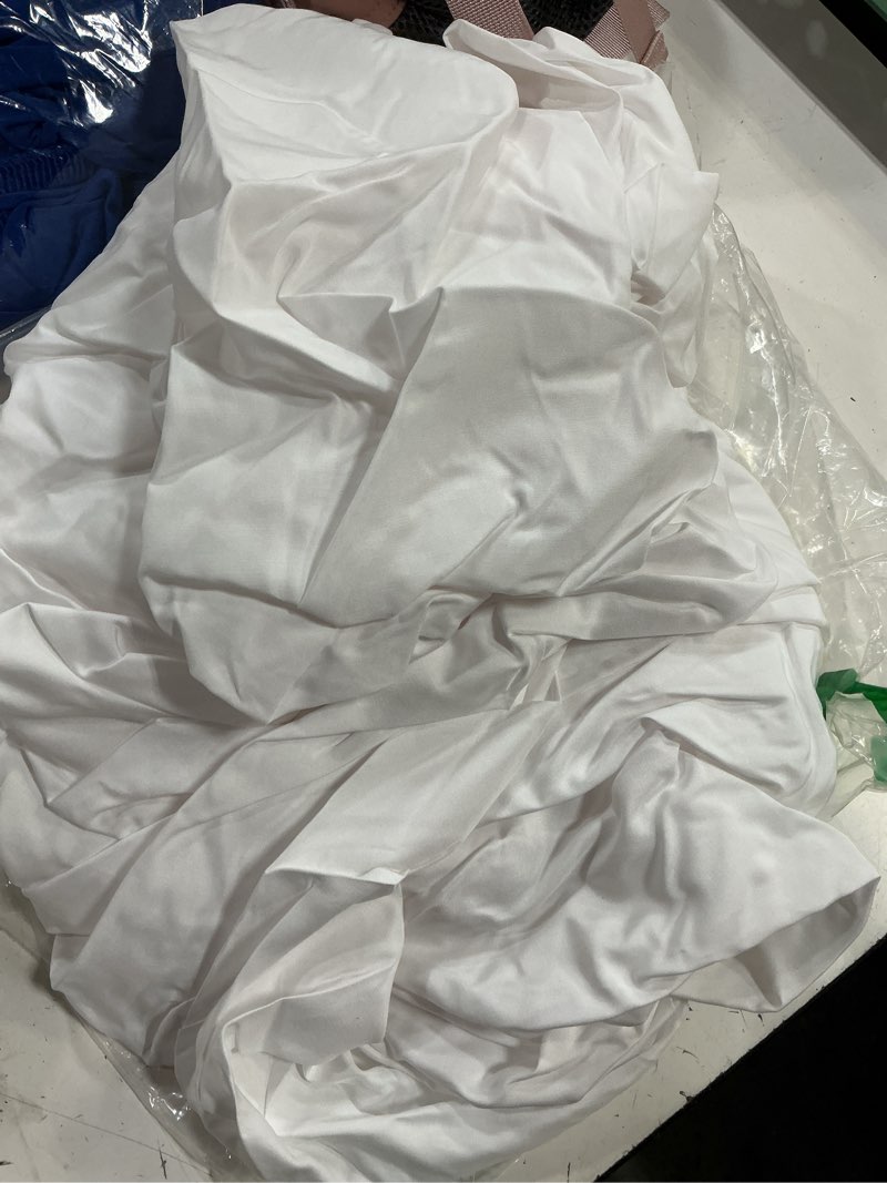 Condition photo showing As Is for 2 pack bamboo viscose cooling fitted sheet twin xl size only, 400 thread count, 16" deep pocket cooling bottom sheets for hot sleeper, silky soft breathable (twin xl, white white twin xl 2pack