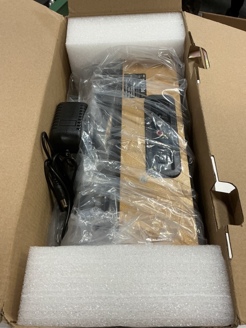 Condition photo showing Good Condition for Vinyl Record Player with 2 Stereo Speakers Belt-Driven Vintage Turntables 3 Speed 3 Size Wireless Bluetooth Playback AUX-in RCA Out Headphone LP Vinyl Players Auto Stop Golden Yellow Frosted Golden