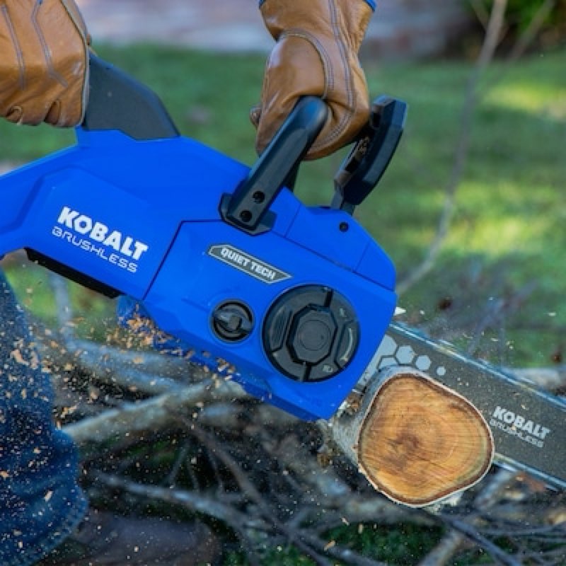 kobalt quiet tech 24-volt 12-in battery chainsaw