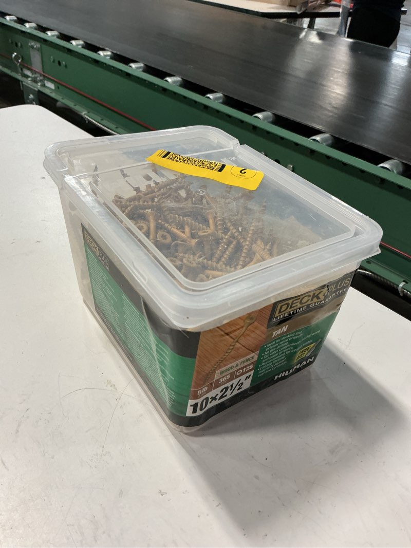 Condition photo showing Good Condition for hillman deck plus no. 10 in. x 2-1/2 in. l tan star flat head exterior deck screws 5 lb 365 pk