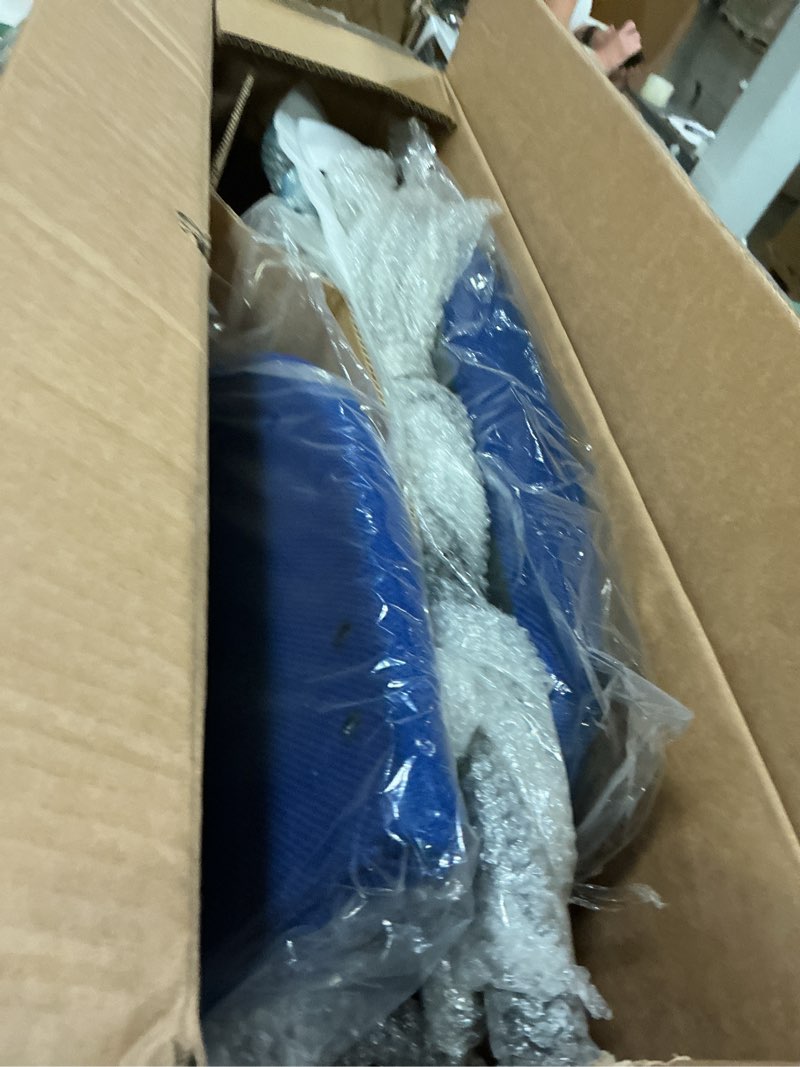 Condition photo showing New/Like New for flash furniture tiffany comfort navy fabric stackable steel side reception chair with arms