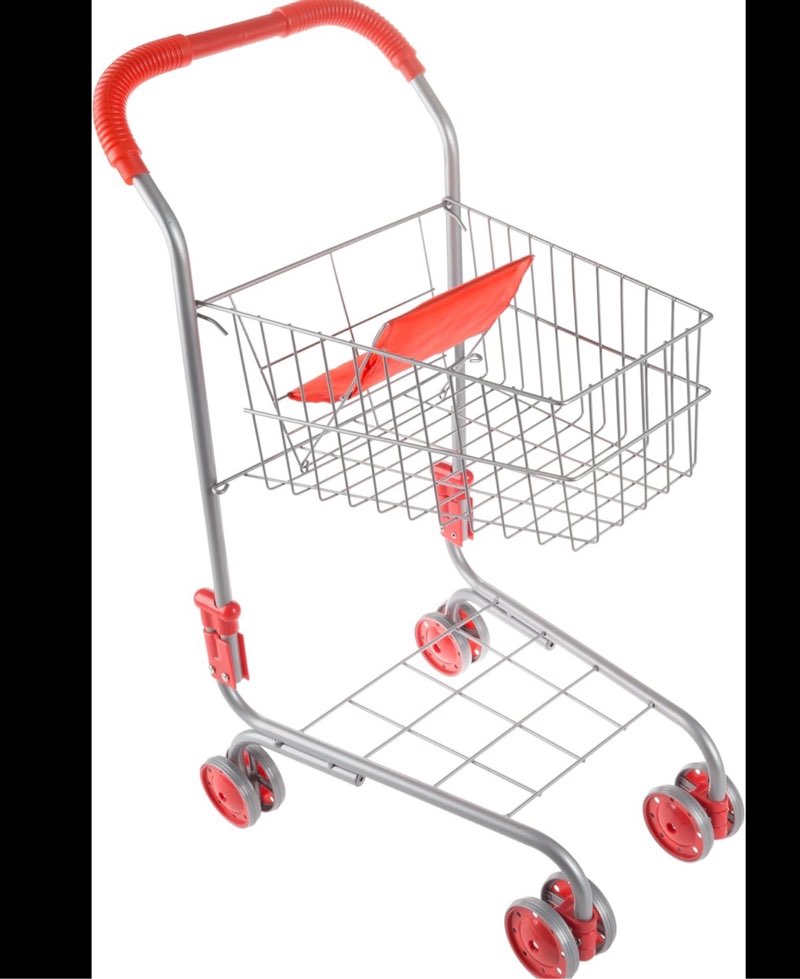 Pretend Play Shopping Cart- Toy Grocery Cart With Pivoting Front Wheels and Folds for Easy Storage for Kids, Boys and Girls By Hey! Play