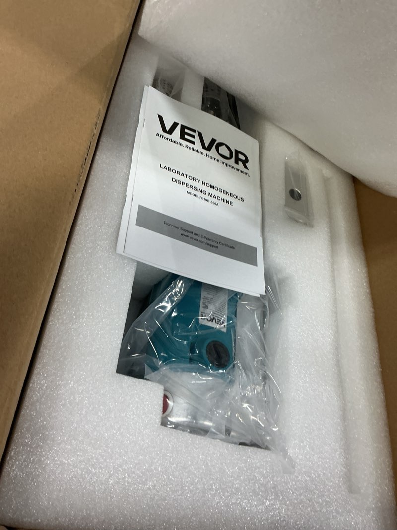 Condition photo showing New/Like New for vevor homogenizer, 500 w laboratory high speed dispersing homogenizer, 200-11000 rpm high shear lab mixer emulsification machine, digital display blender, stainless steel, for cosmetics/food industry