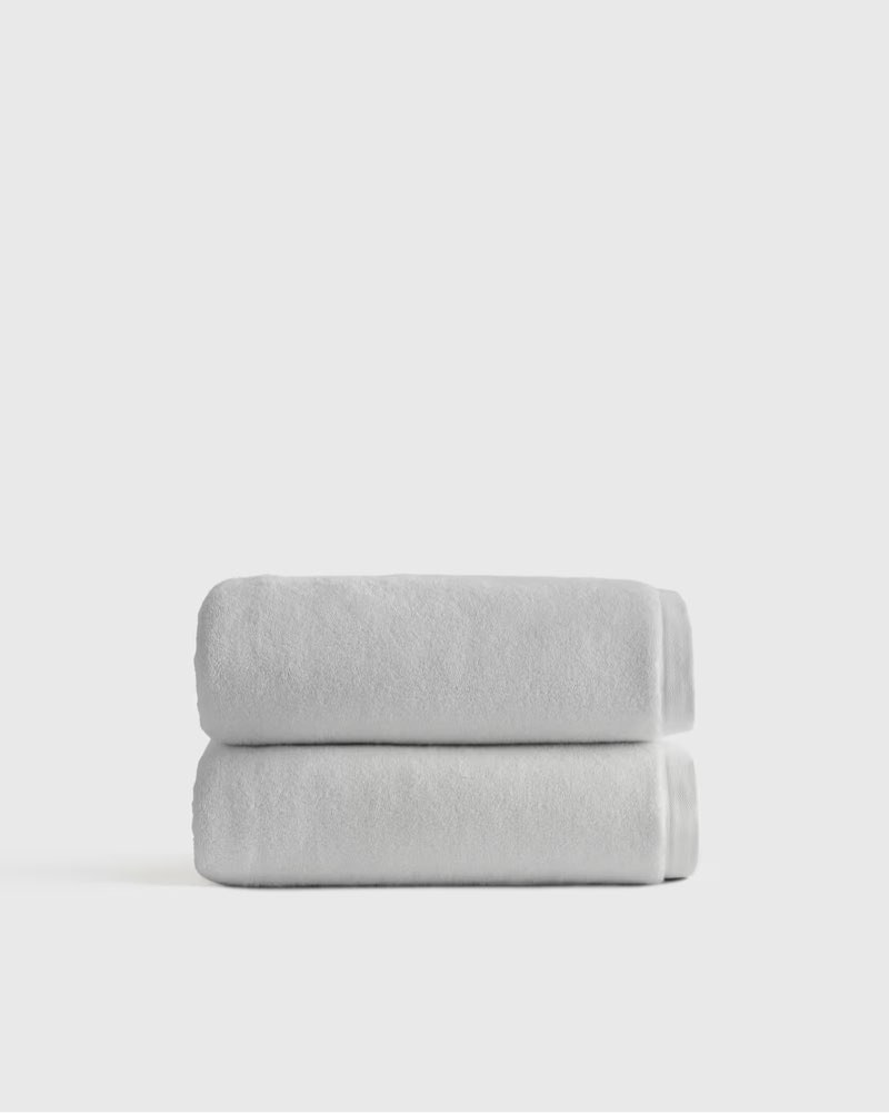 quince plush organic turkish cotton bath towel (set of 2)light grey 