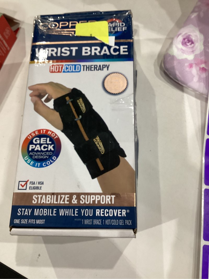 Condition photo showing Good Condition for copper fit® rapid relief wrist brace | hot & cold gel pack | adjustable | left or right wrist