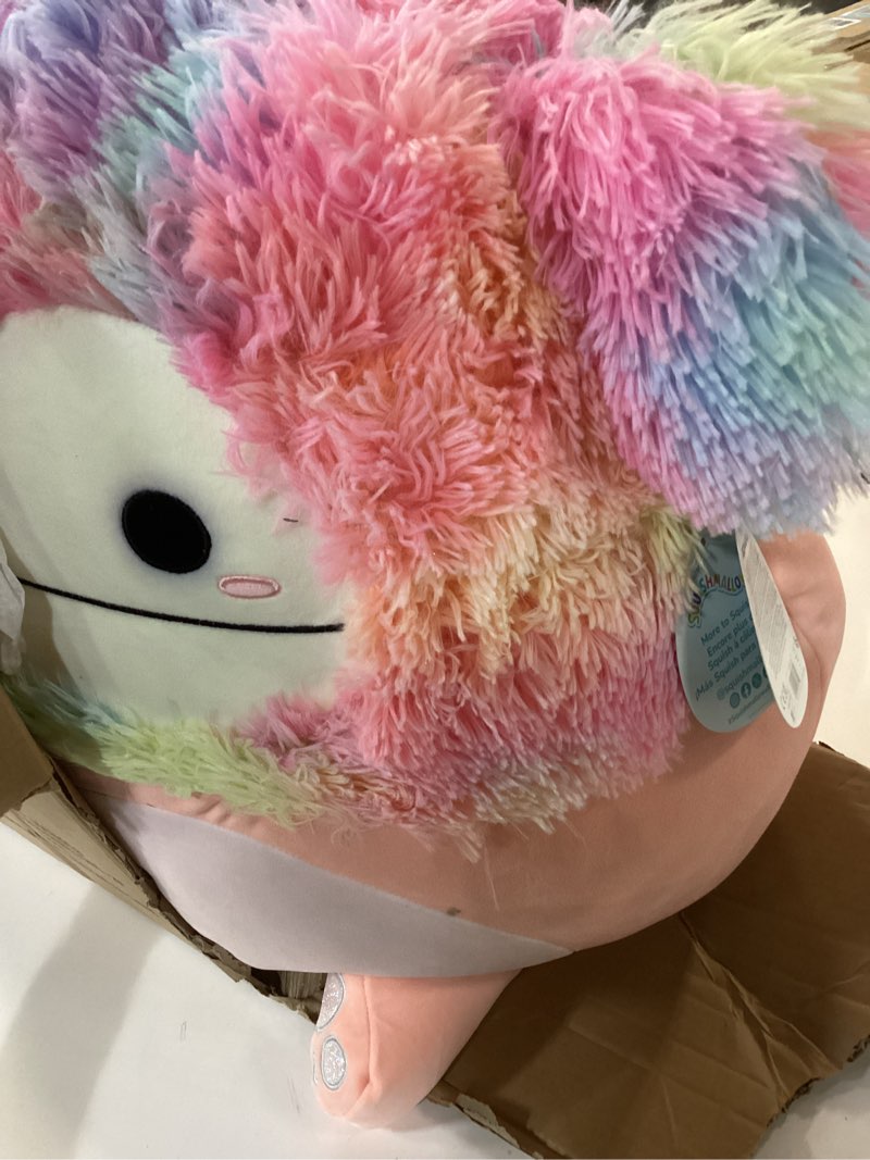 Condition photo showing New/Like New for Squishmallows 20-Inch Diane Peach Bigfoot with Rainbow Hair - Jumbo Ultrasoft Official Kelly Toy Plush - Amazon Exclusive