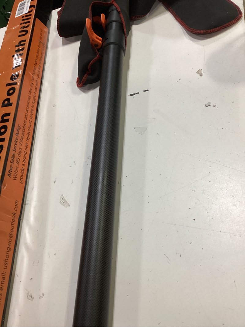 Condition photo showing Good Condition for carbon fiber christmas light pole hanger tool, extendable 4.7-24 ft high reach telescoping pole with hook for roof, gutter, tree, holiday light decor, indoor outdoor use with utility hooks 24 feet