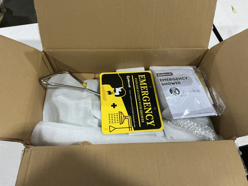 Condition photo showing Good Condition for cgoldenwall emergency shower safety shower station horizontal mount drench head, can match with eye wash station, npt thread, 304 stainless steel