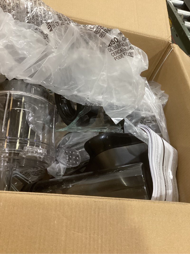 Condition photo showing As Is for Hamilton Beach Blender and Food Processor Combo for Shakes & Smoothies, With 3 Cup Electric Food Chopper Attachment, 40 oz Glass Jar, Blender Travel Cup, 700 Watts Peak Power, Gray & Black (58163)