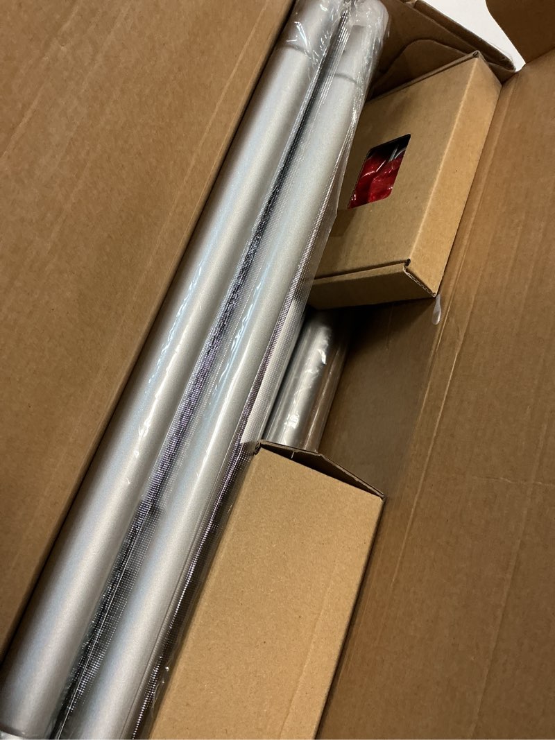 Condition photo showing Good Condition for KAMANINA 1 Inch Curtain Rod 72 to 144 Inches (6-12 Feet) Telescoping Silver Curtain Rods for Windows, Heavy Duty Long Drapery Rods with Acrylic Crystal Netted Texture Ends, 32-144" Silver 72-144“