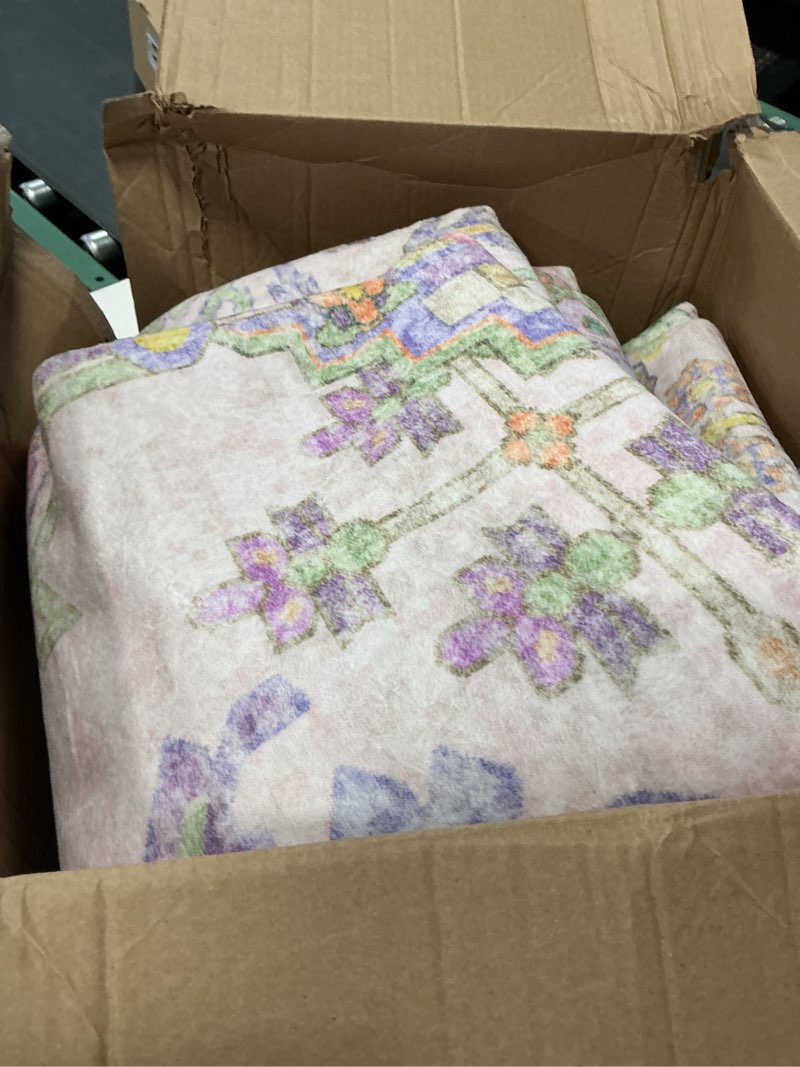 Condition photo showing As Is for (the colors is different)(unknown size)oriental weavers addison add04 machine washable flat weave printed area rug 3'3\" x 5' in pink/green traditional style nursery kids room bedroom entryway pink/ green 3'3\" x 4'11\" (rectangular)