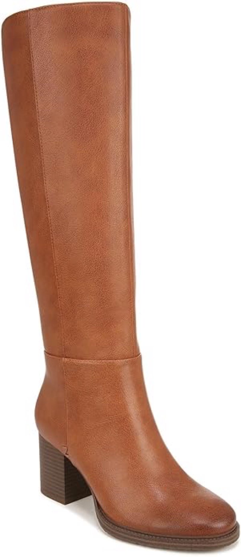 zodiac women's, riona block heel tall boot 7 cognac brown