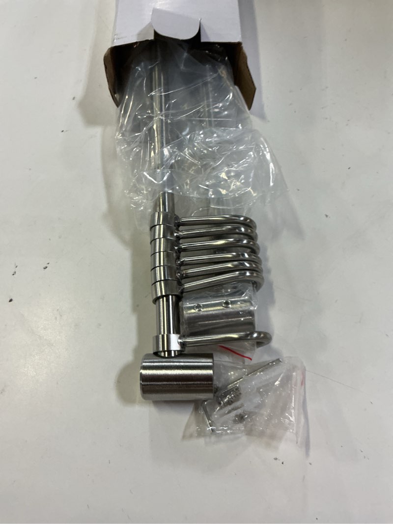 Condition photo showing Good Condition for audmore kitchen utensil rack 2 pack, 15.6 inch pots and pans hanging rack wall mounted, 304 stainless steel lid cooking utensil hanger, 7 sliding hooks for spatula spoon, measuring cups, coffee mug 15.6in/2 pack