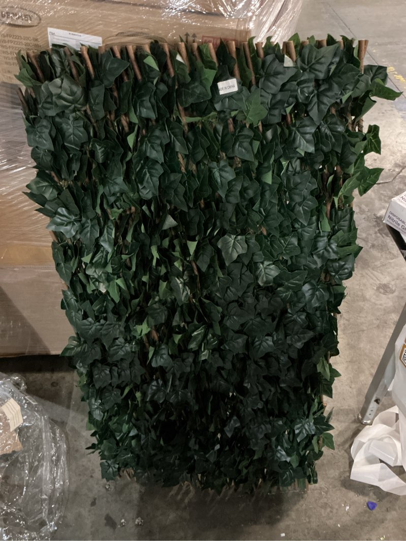 Condition photo showing Good Condition for colourtree artificial ivy expandable fence privacy screen, retractable hedge, faux trellis for balcony, patio, outdoor & home decorations - 3 years warranty (double-side leaves, 1 pack) 1 double sided leaves
