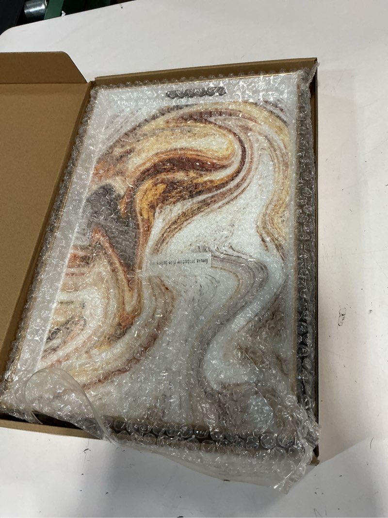 Condition photo showing New/Like New for Turquoise Marbling Decorative Tray with Handles, Morden Plastic Rectangular Serving Tray for Coffee Table Bathroom, Ottoman, Home Decor, 15.7"* 10.2"* 1.38" 15.7" x 10.2" x 1.6" Trema02